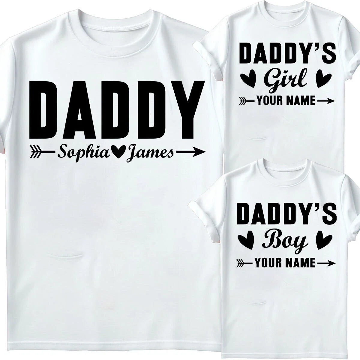 Personalised Daddy & Daddys Boys Girls Fathers Day Kids Matching T-Shirts #FD