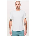 White Bamboo Cotton Blend Short Sleeve Crewneck T-Shirt Mens Large UPF 50+