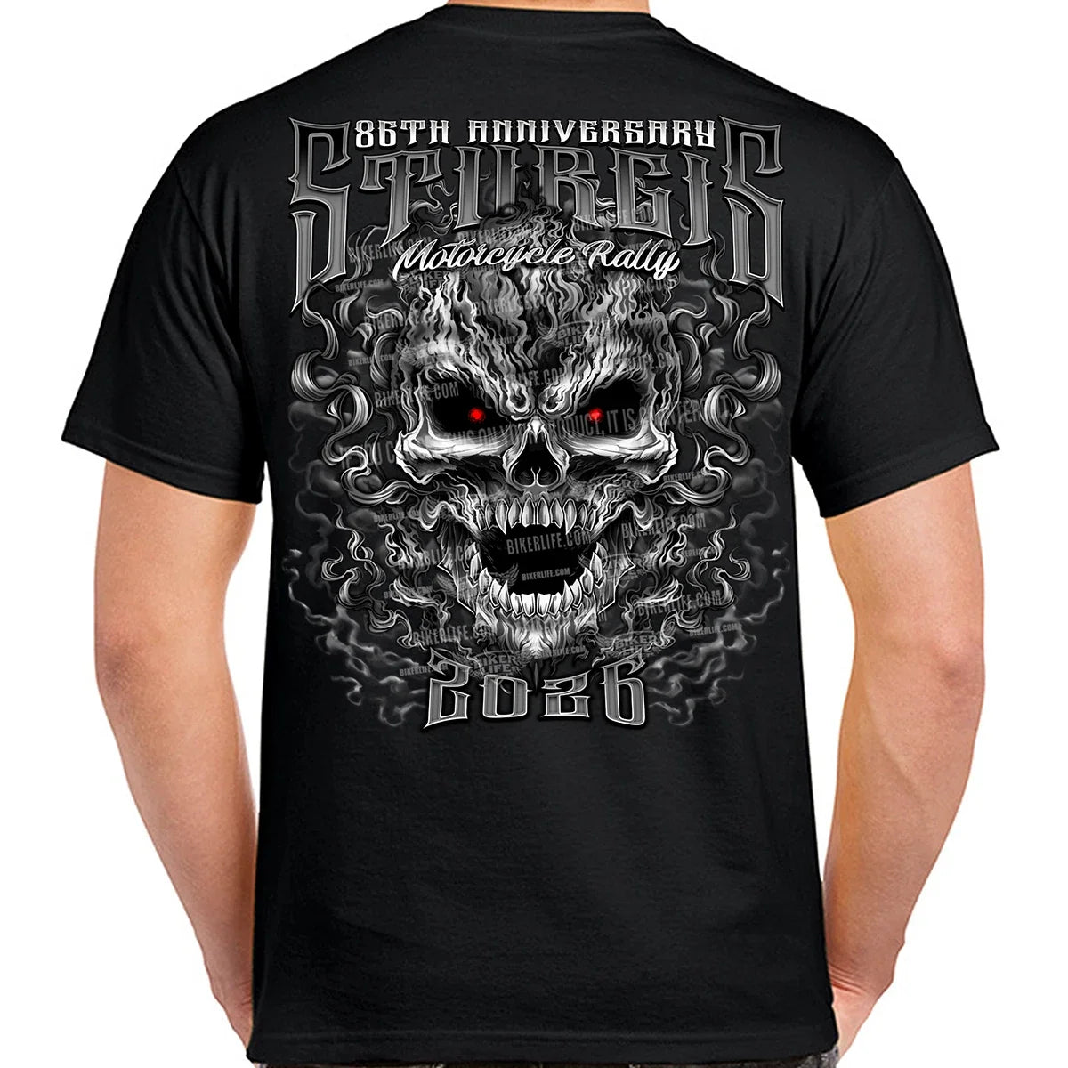 T-Shirt 2026 Sturgis Motorcycle Rally Wicked Skull No Harley