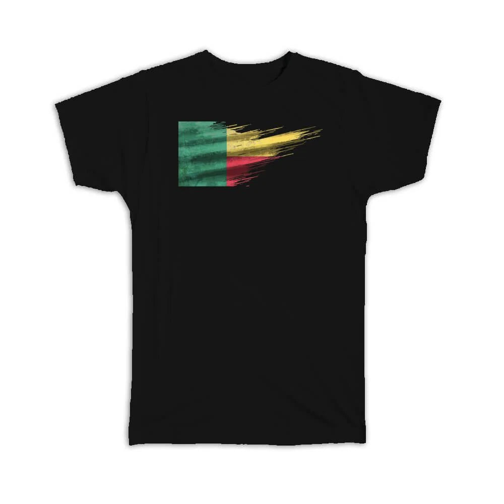 Gift T-Shirt : Benin Flag Modern Country Expat