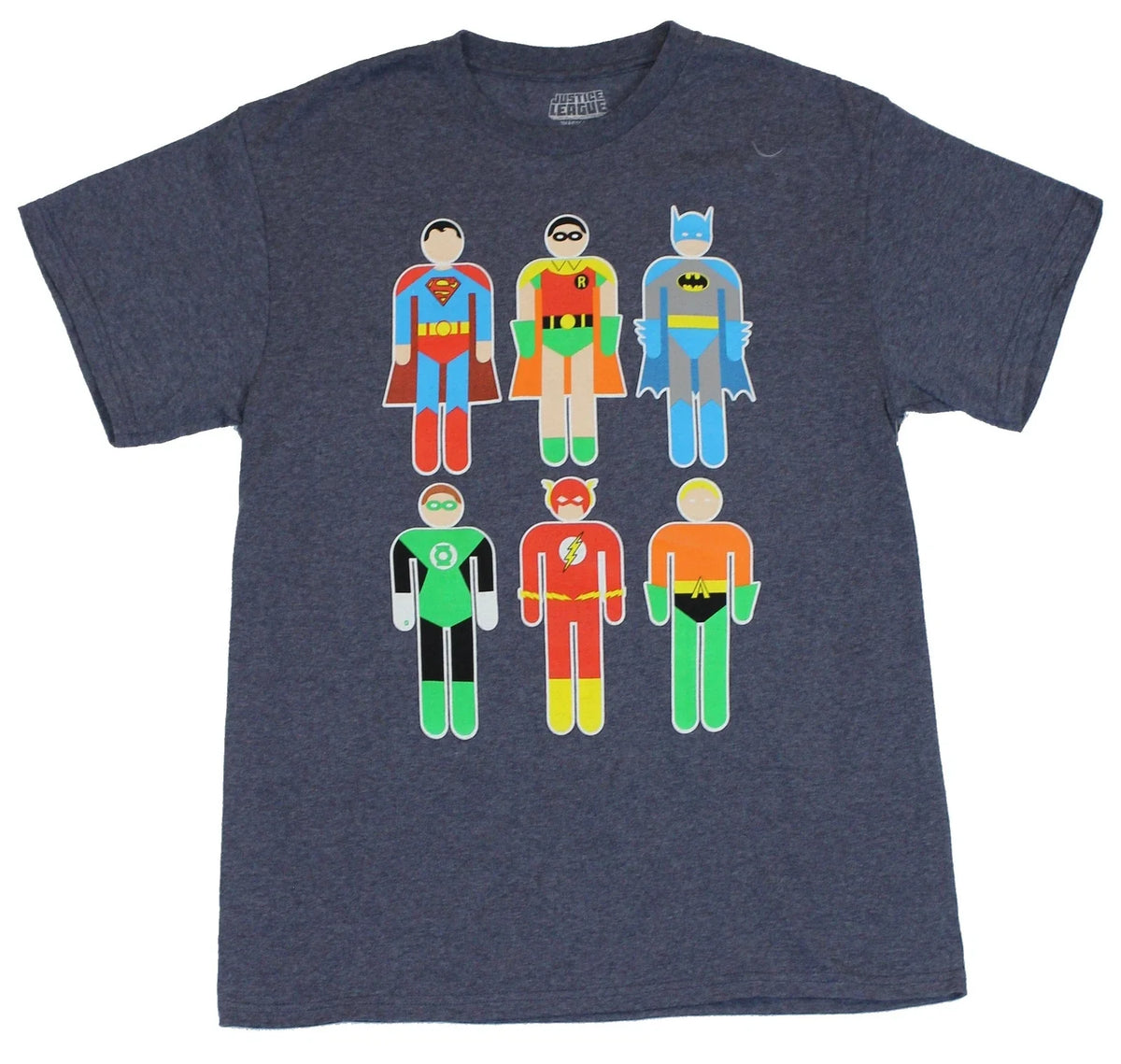 Justice League DC Adult New T-Shirt - Super Simple Team Pic