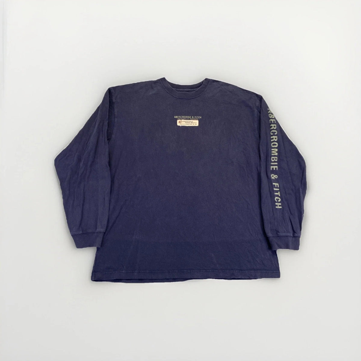 Abercrombie & Fitch Shirt Mens XL Graphic Long Sleeve Navy Y2k Vintage