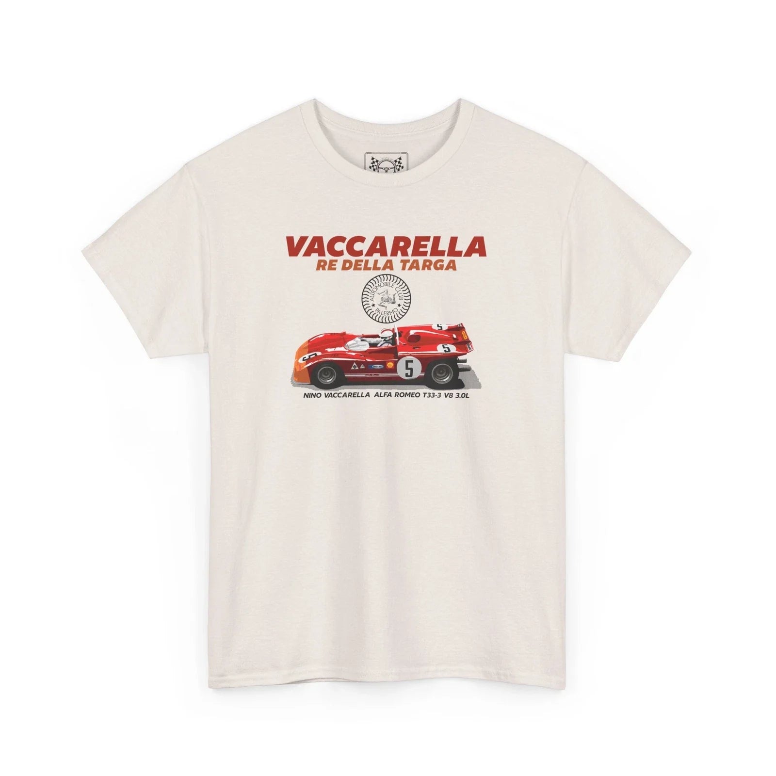 Nino Vaccarella T-Shirt - Targa Florio Palermo Auto Club Tee - Alfa Fans Gift