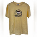 Jerzees Coffee Graphic Tee M Yellow Funny Saying Skull Cup Shirt