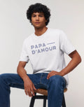 PAPA D AMOUR LIGNE Men's Short Sleeve White T-Shirt, Graphic, Cotton, S-2XL