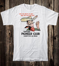 Retro Travel Tee T Shirt Vtg Cowboy Western Art Las Vegas Nevada Pioneer Club