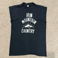 Vintage 80s Iron Mountain Country Nature Simple T Shirt Large Black 50/50