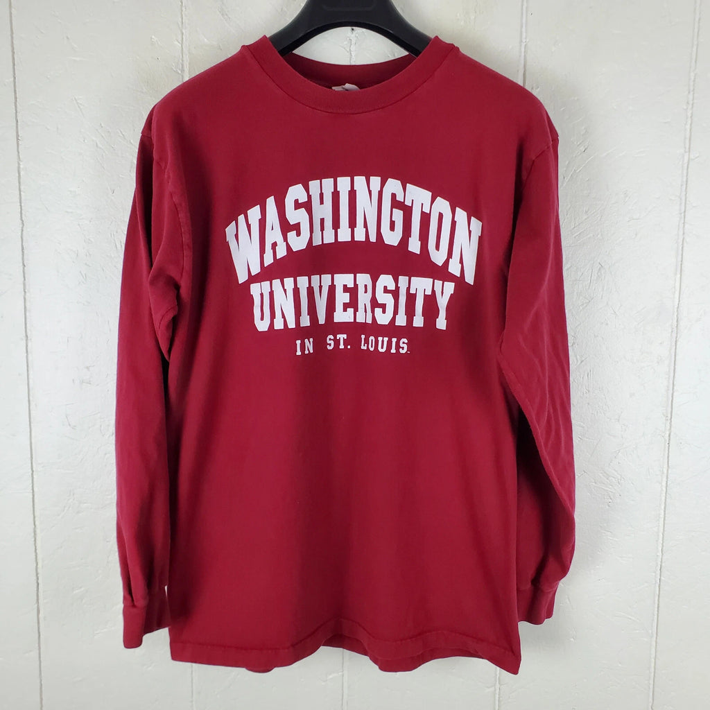 Washington Universiry Shirt Mens Extra Large Red Graphic Crew Neck Long Sleeve