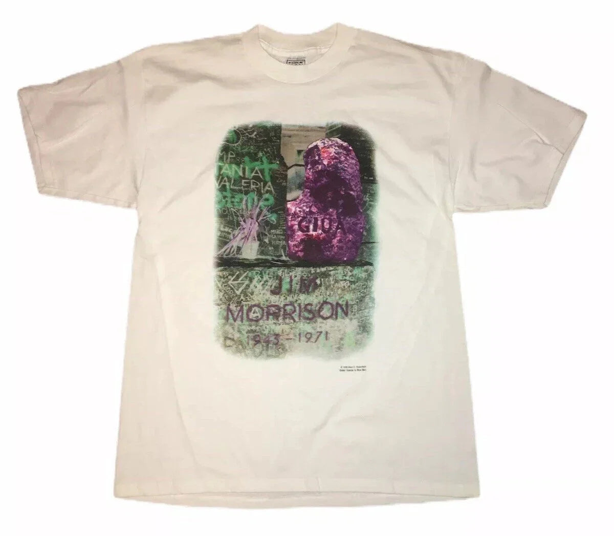 Vintage 90s 1995 Jim Morrison Rock & Roll Nice Man White T Shirt Mens Sz XL