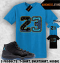 Tee Shirt Matching AJ 11 Gamma Blue 2025 Match Sneaker Retro Number 23 T-Shirt