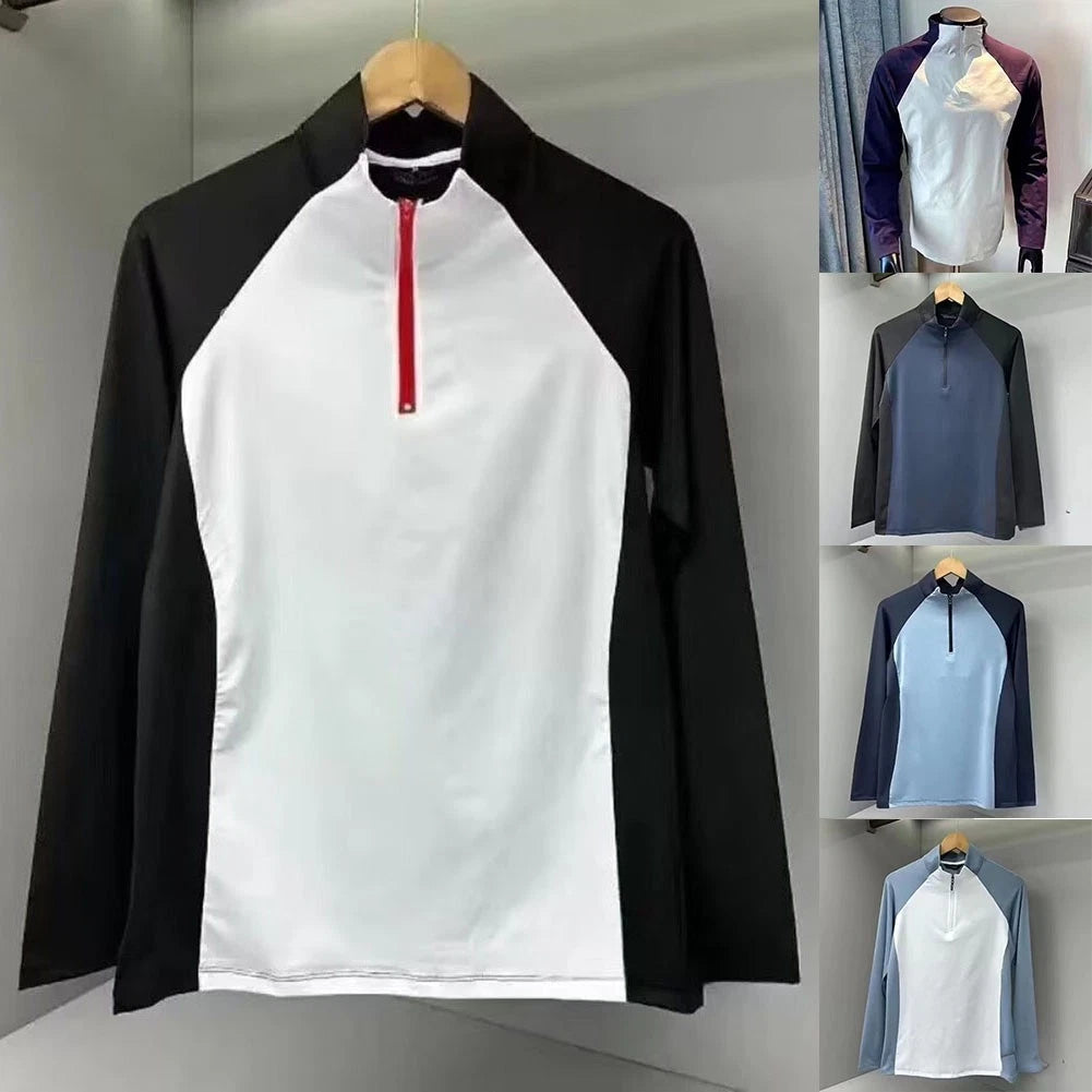 Long Sleeve Polyester Spandex T Shirt for Men Ideal for Casual Daily Wear