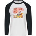 HO HO No Funny Lazy Christmas Bah Humbug Xmas Mens L/S Baseball T-Shirt