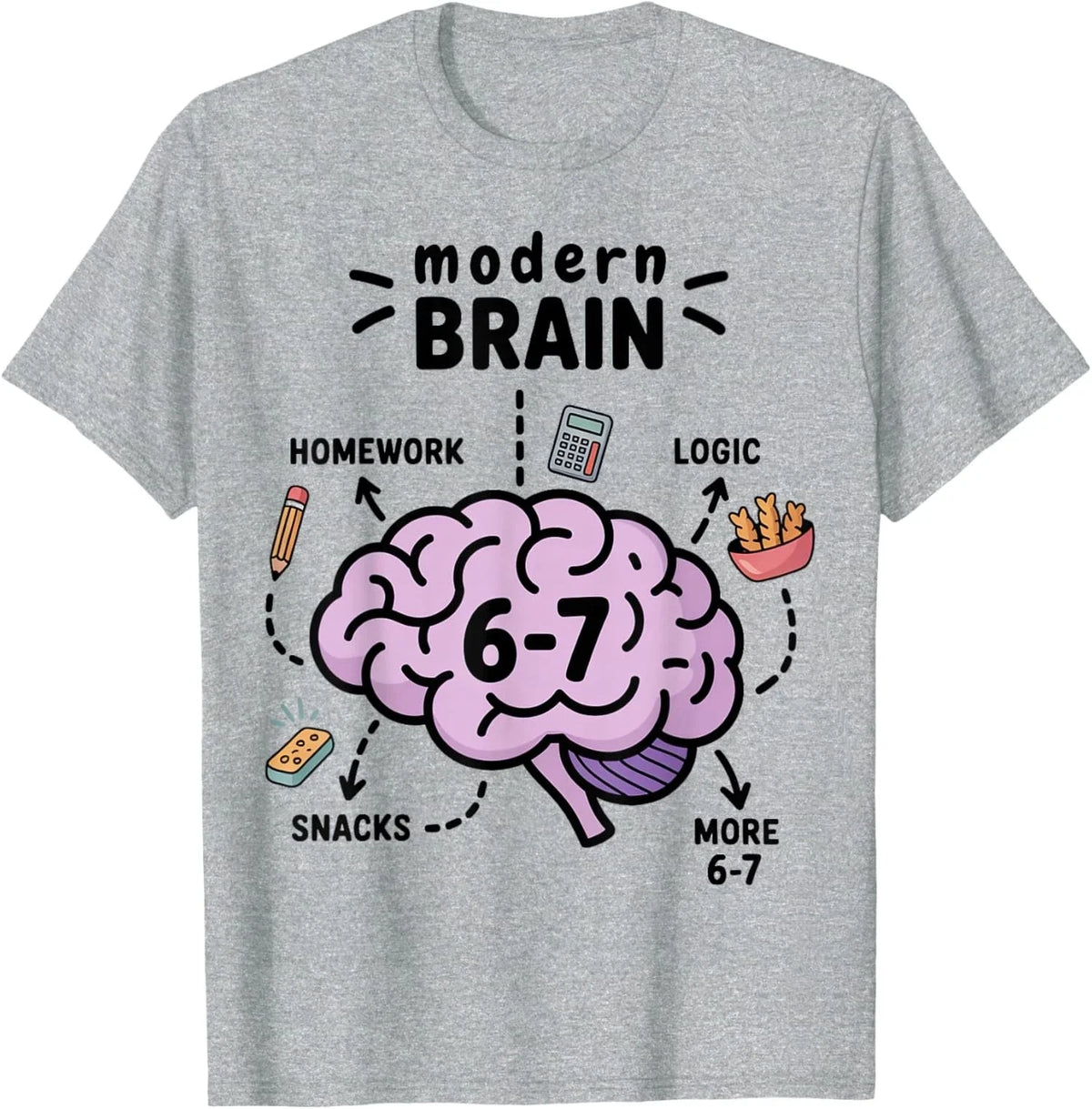 Funny Modern Brain Rot Science 67 Meme Six Seven Unisex T-Shirt