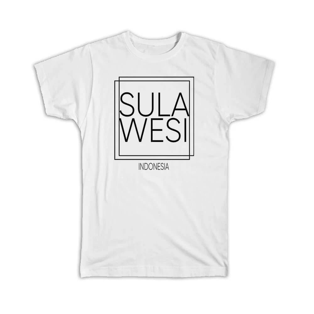 Gift T-Shirt : SULAWESI Indonesia Square Modern Minimalist Font