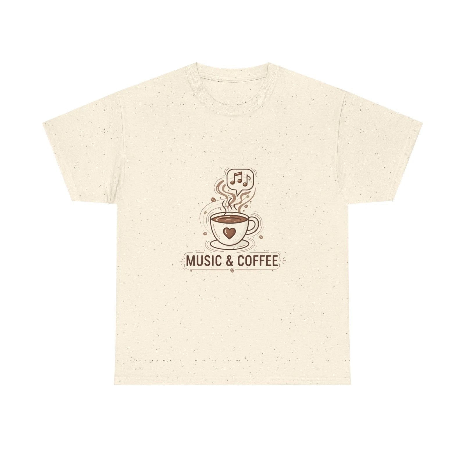 Music & Coffee Illustration T-Shirt | Coffee Cup Skull Design
