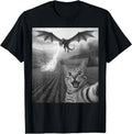 Funny Cat Selfie with Dragon Kawaii Fantasy Creature Art T-Shirt