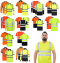 Hi Vis Viz T-Shirts High Visibility Reflective Tape Safety Security Work Top Uk
