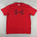 Under Armour Shirt Mens L Red Short Sleeve Crew Tee Neck Regular-Fit Pullover