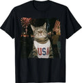 July 4th Patriotic Cat Smoking Cigarette 250 Years Cat Lover T-Shirt
