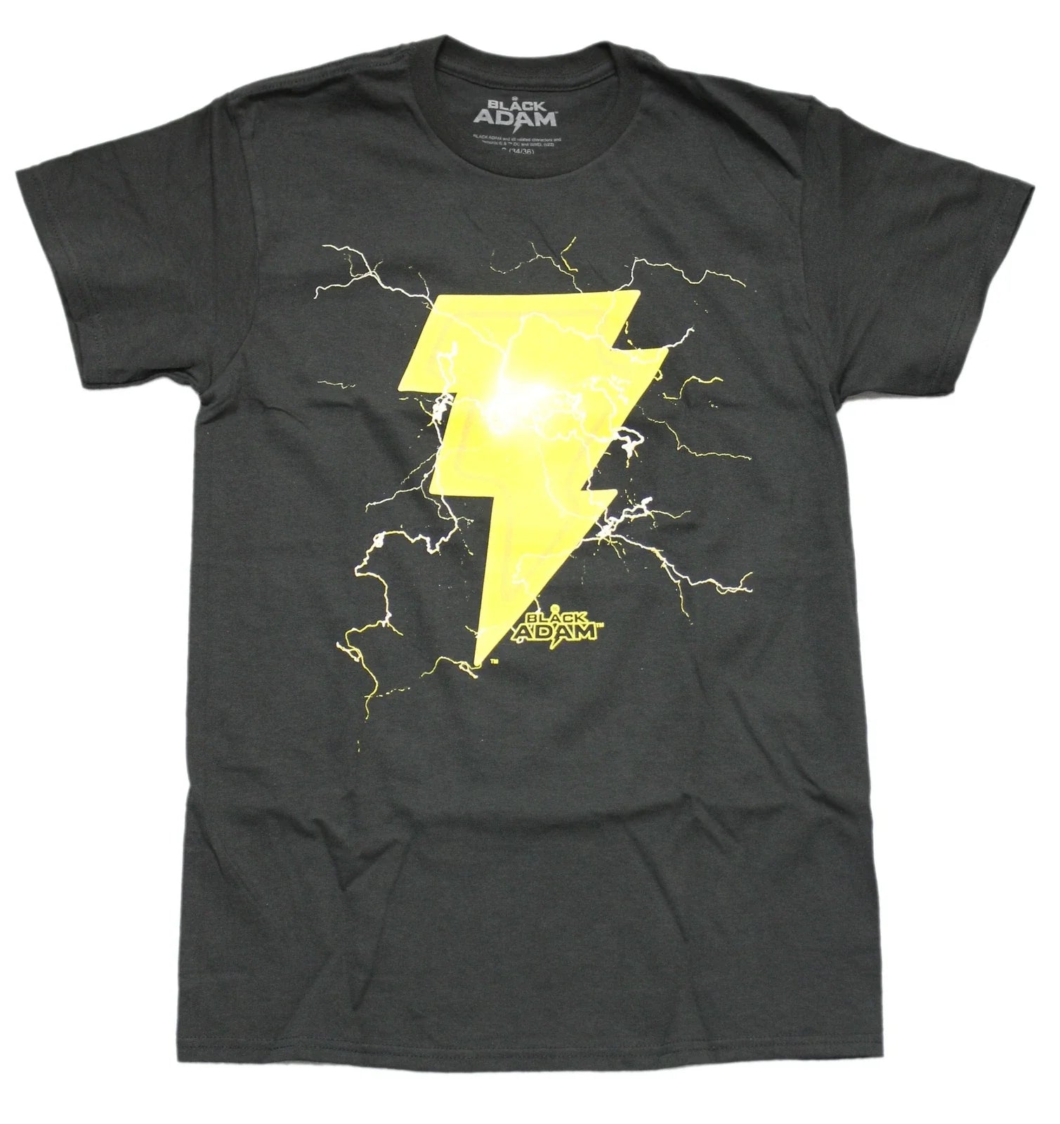 Black Adam New Adult T-Shirt - Electrified Bolt Logo Image