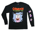 Courage the Cowardly Dog Mens Long Sleeve T-Shirt - Hands over Mouth