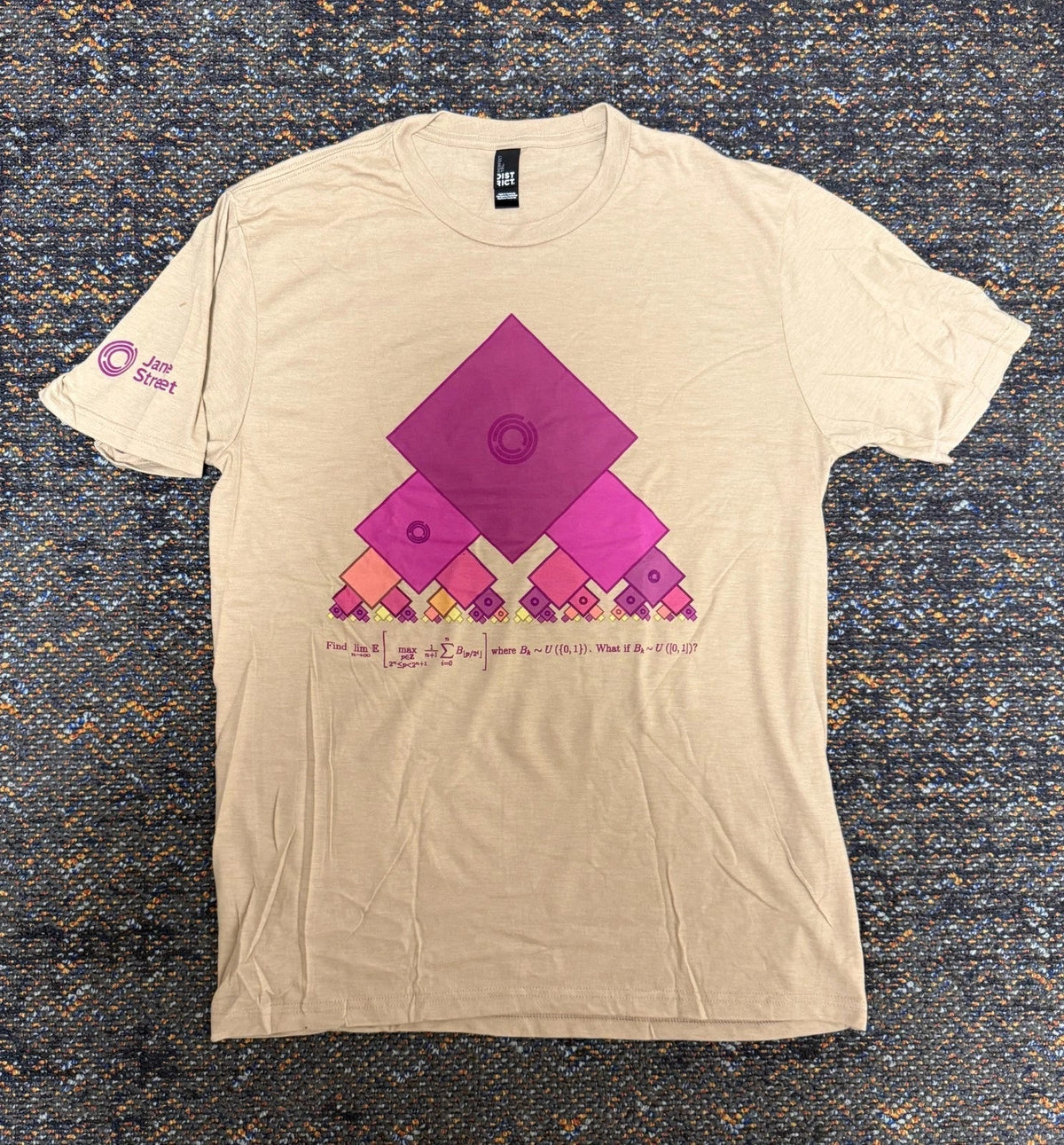 Jane Street 2026 Math Unisex Beige Shirt Size M Rare Hedge Fund Trading Swag