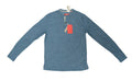 Bruno Milano Mens Long Sleeve Henley Shirt Dark Copenhagen Blue Size Medium