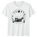 Skull Snail Moon Phases T-Shirt Celestial Gothic Birthday Gift For Him And Her