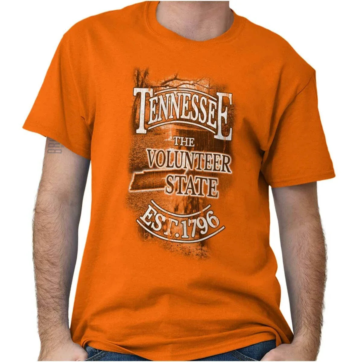 Tennessee The Volunteer State Map Tourist Womens or Mens Crewneck T Shirt Tee