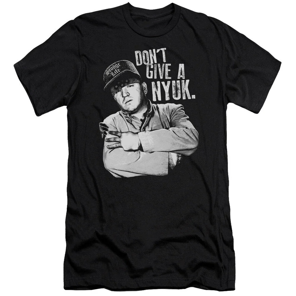 Three Stooges Slim Fit T-Shirt Don't Give a NYUK Black Tee