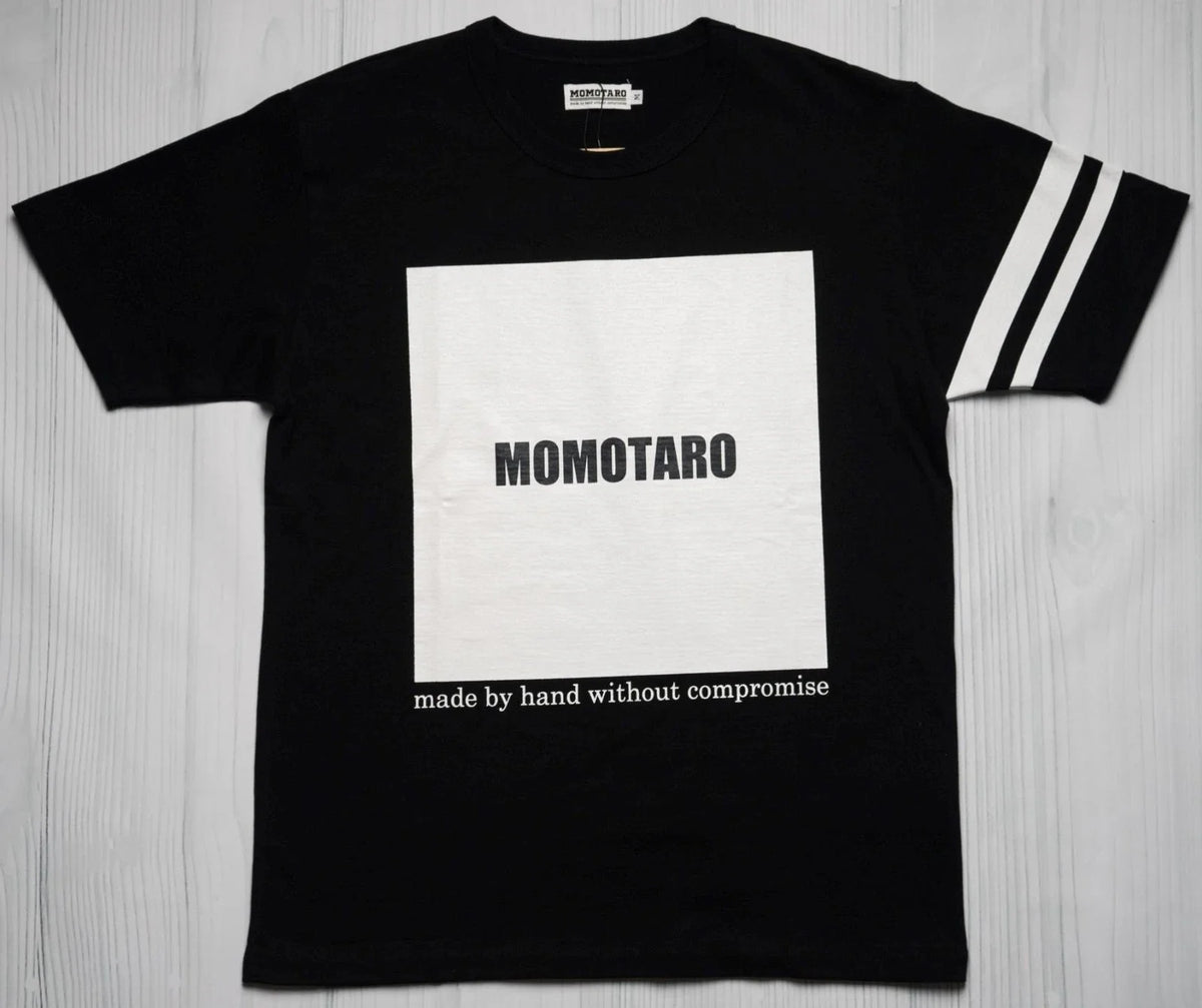 Momotaro $90 NWT Momotaro Black White Cotton Box Logo T-Shirt 07-135 L
