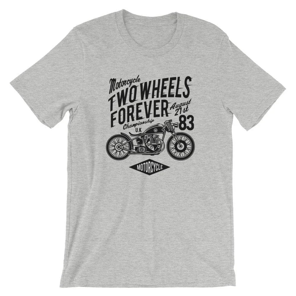 Two Wheels Forever T-Shirt. Motorcycle 100% Cotton Premium Tee NEW