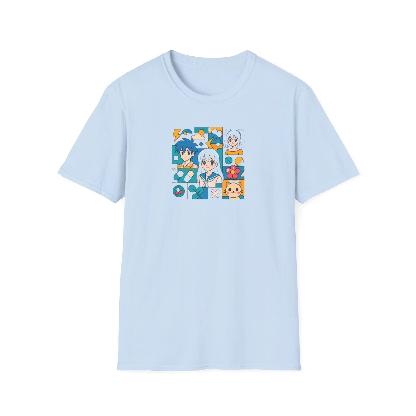 Anime Character Collage T-Shirt | Kawaii Faces, Icons chibi