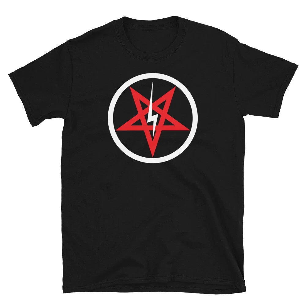 Satanic Church Sigil Bolt Inverted Pentagram Men's Short-Sleeve T-Shirt
