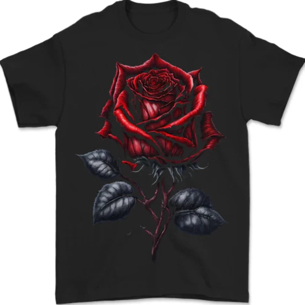A Gothic Rose Goth Mens T-Shirt 100% Cotton