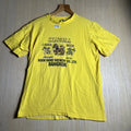 Vintage Singha Shirt Mens Medium Yellow Short Sleeve Graphic Print Lager Beer