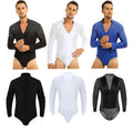 Men Sequins V Neck Dance Shirts Ballroom Modern Latin Long Sleeve Dancewear Top