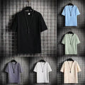 Men Casual T-shirt Daily Wear Short Sleeve Round Neck Polyester Fabric