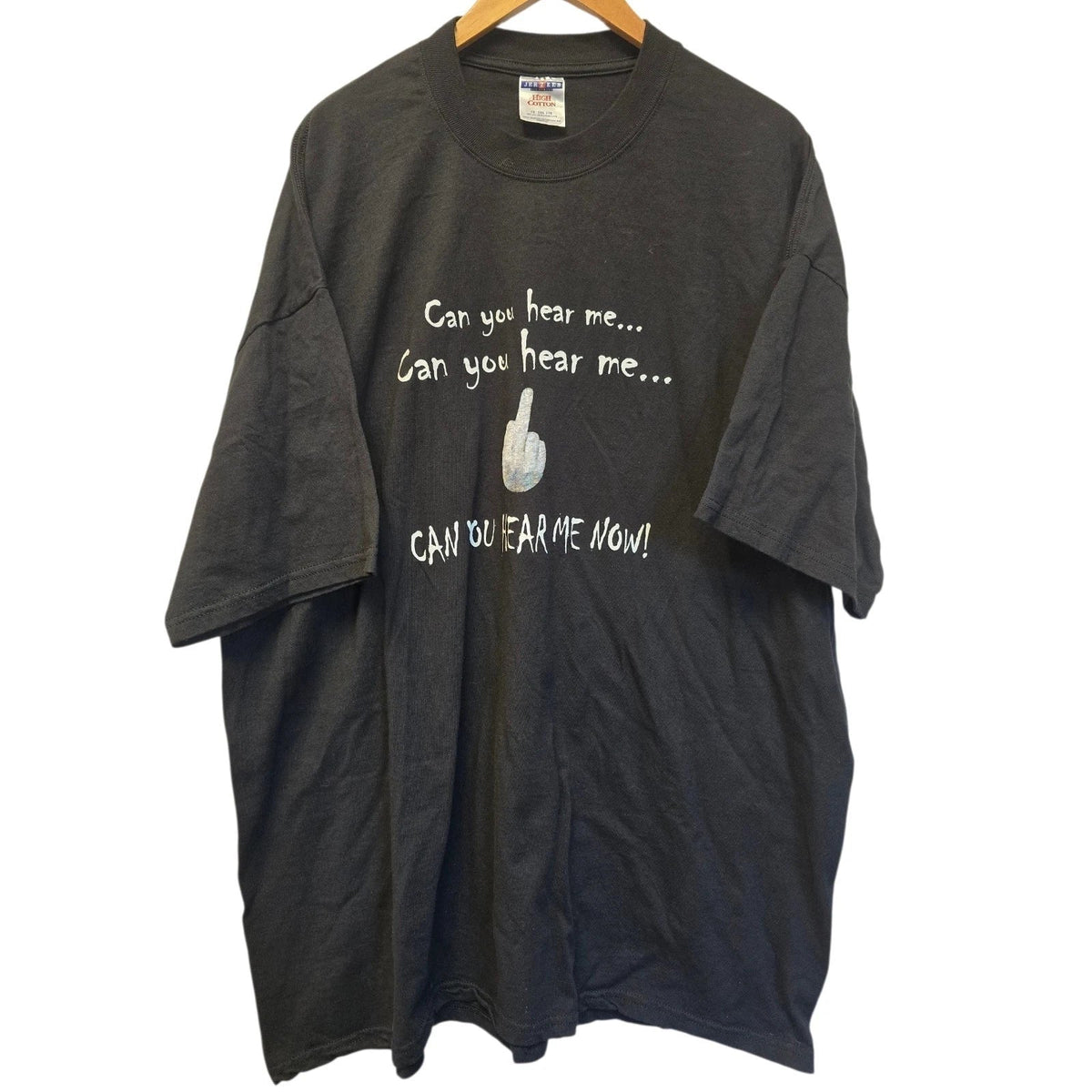 Vtg 2000s Y2k Can You Hear Me Now Middle Finger T Shirt 3XL Jerzees