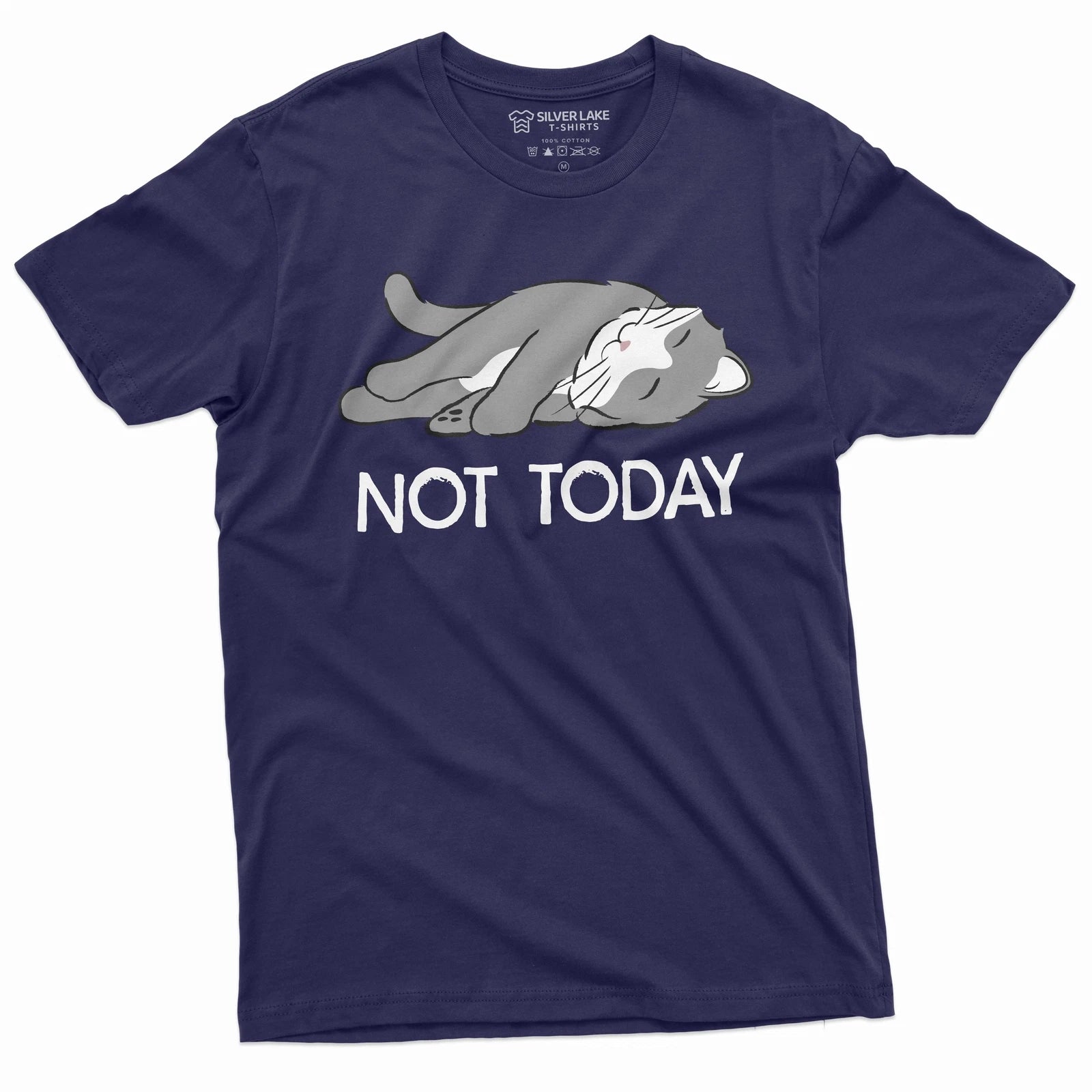 Funny Lazy Cat Not today T-shirt Humorous shirt Cat Lover Gift Lazy Person Tee