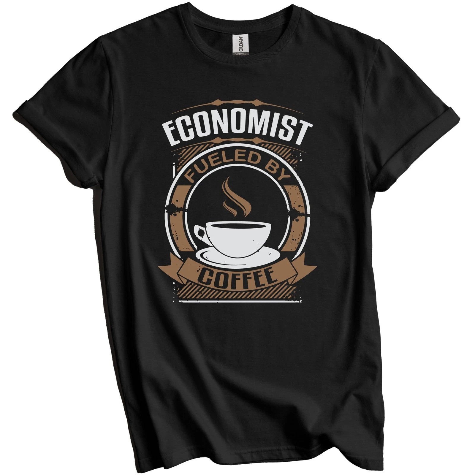 Economist Fueled By Coffee Funny Graphic T-Shirt