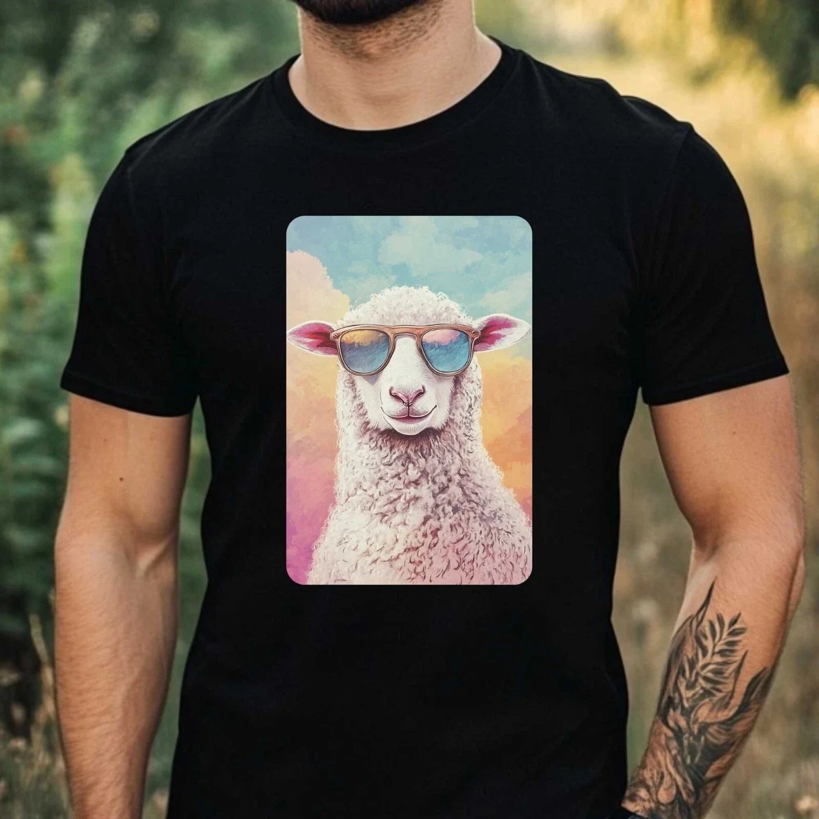 Mens Sharp Sunglasses Print Cotton T-Shirt Size XS to 5XL