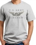 US Army Aircrew T-shirt  Ash, White, Khaki Size S-3XL 100% Heavy Cotton