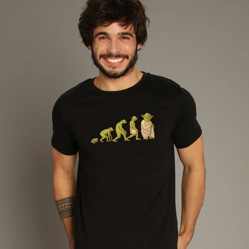 Men's Short Sleeve T-Shirt - YODALUTION Black Color
