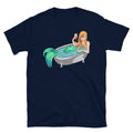Fantasy Mermaid on Vacation Drinking Wine Short-Sleeve Unisex T-Shirt