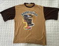 Vintage DELF Shirt Mens 4XL Brown Barbershop Kris Stephens Graphic Ringer 90s