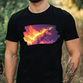 Mens T-Shirt T-Shirt T-Shirt on Fire Motif Cotton Size XS to 5XL