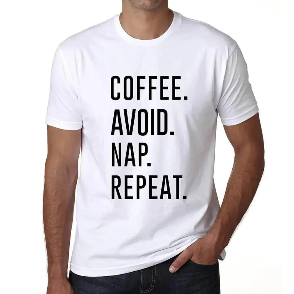 ULTRABASIC men's t-shirt coffee avoid nap repeat coffee avoid nap repeat