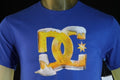 DC SHOES MEN'S GRAPHIC BLUE T-SHIRT W/ BEER "DC" LOGO ON FRONT size Small