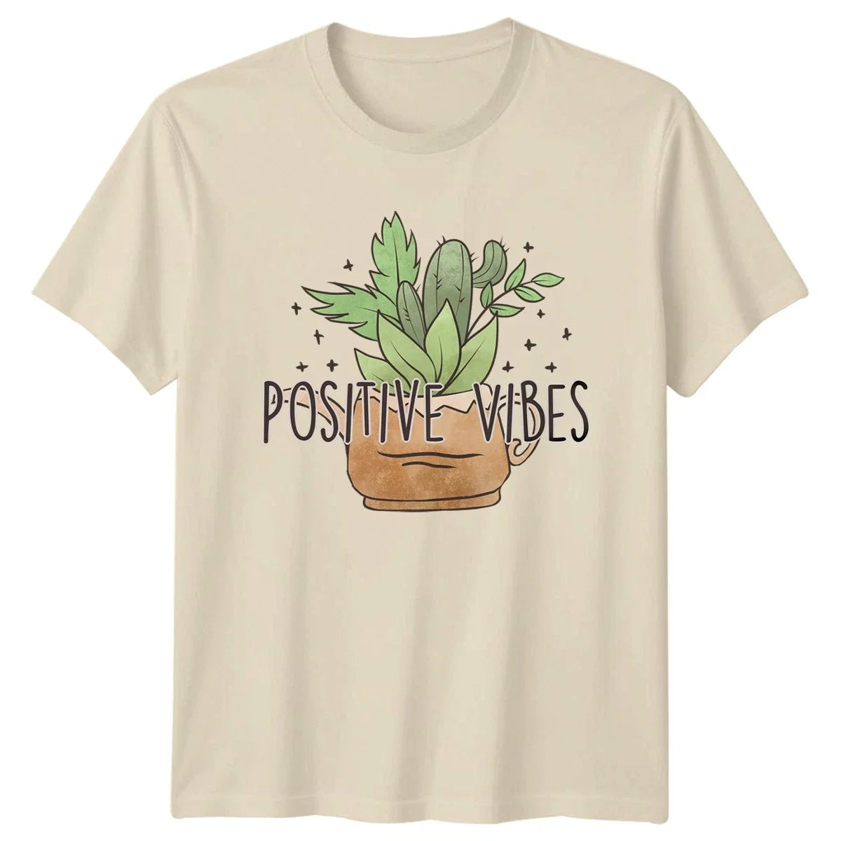 Positive Vibes T-Shirt Succulent Plants Gardening Birthday Gift For Him